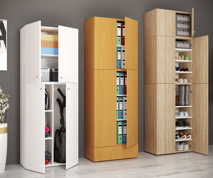 Garderobe "Lona Xxl" Med Skuffe, 200 x 70 x 39 cm, farve: bøg