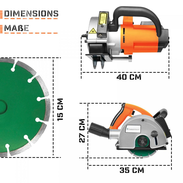 Vægskærer - 1700W, 4.000 rpm, 40mm rilledybde, 33mm rillebredde.