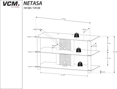 Netasa TV-Rack: Stilfuld opbevaring til din TV & HiFi (95x42x46 cm)
