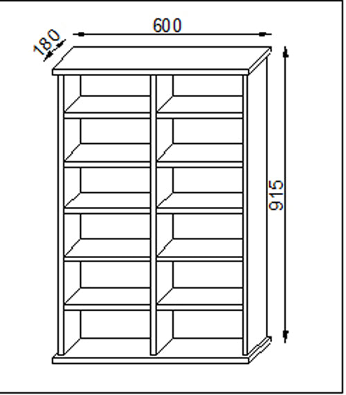 Cd/dvd-tårn reol med plads til 300 CD'er, 130 DVD'er eller 72 videoer