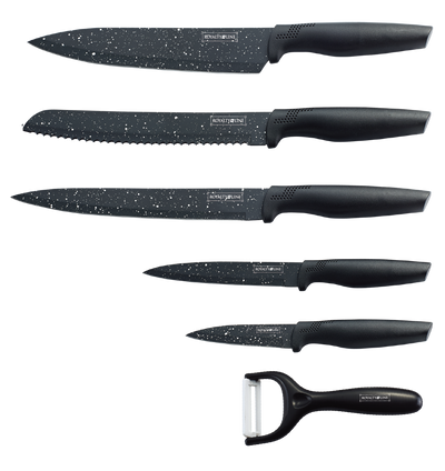 Non-Stick belægning knivsæt, 5 stk, sort