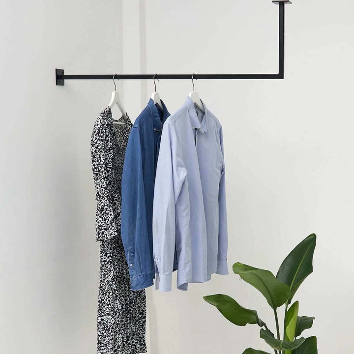 Tøjstang SIMPLE HANGIN, H30cm x B160cm, sort