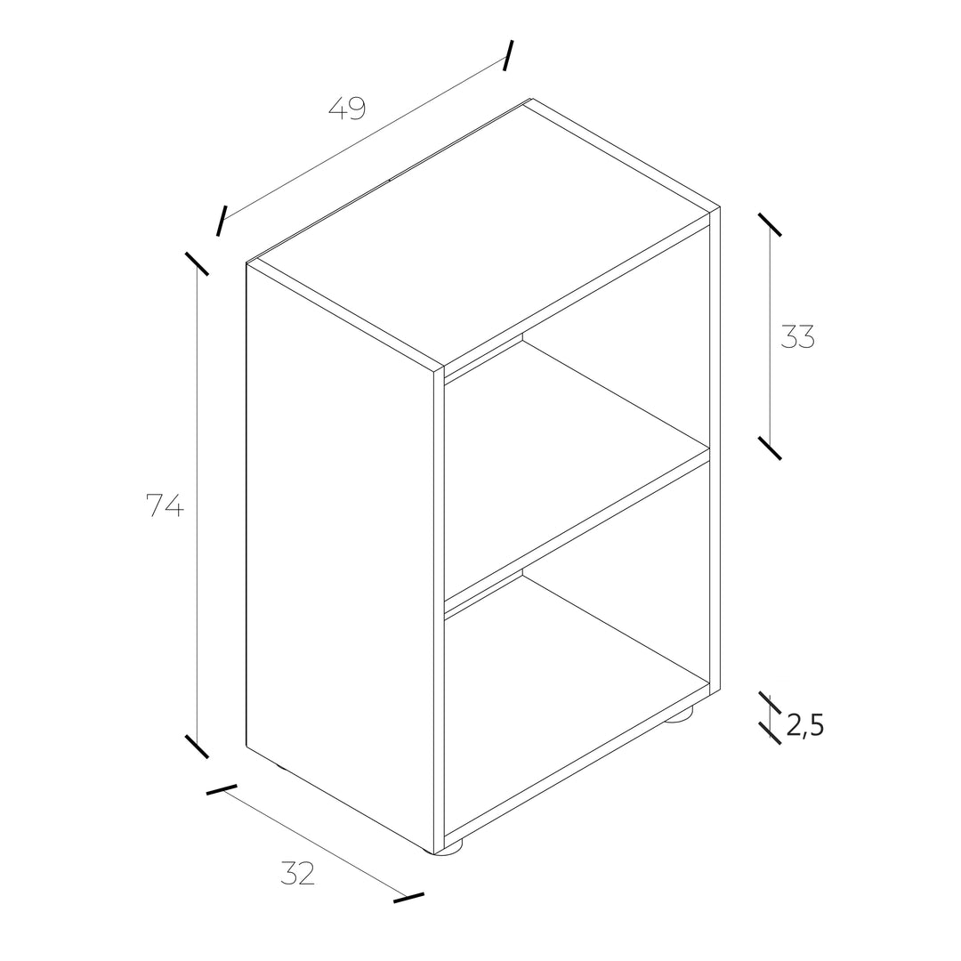 Kontorreol, h. 74 x b. 49 x d. 32 cm, naturfarvet