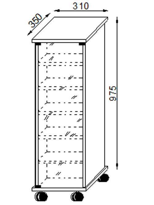 CD/DVD-tårn til 150 CD'er, H. 97,5 cm x B. 31 cm x D. 35 cm, valnøddebrun