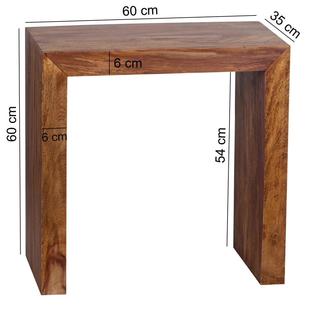 Wohnling massivt træbestillingsbord MUMBAI 60 x 35 x 60 cm stue bord Sheesham NY - Lammeuld.dk