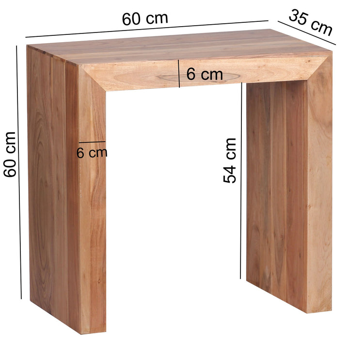 Residential massivt træ ordre bord MUMBAI 60 x 35 x 60 cm stue bord Acacia NY - Lammeuld.dk