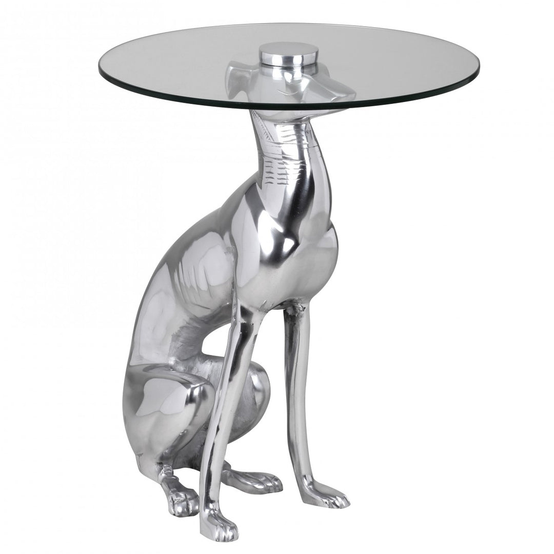 Resident Design Skulptur Dekoration Sidebord Figur HUND Aluminium Farve Sølv NY - Lammeuld.dk