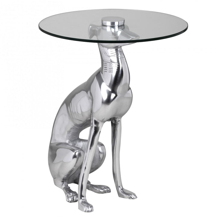 Resident Design Skulptur Dekoration Sidebord Figur HUND Aluminium Farve Sølv NY - Lammeuld.dk