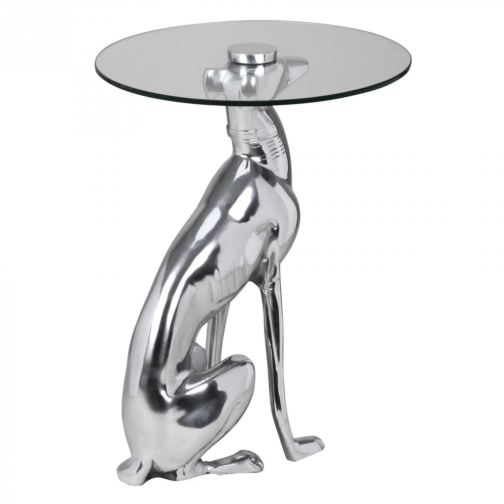 Resident Design Skulptur Dekoration Sidebord Figur HUND Aluminium Farve Sølv NY - Lammeuld.dk