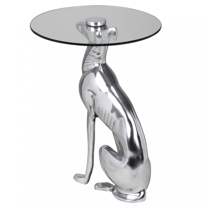 Resident Design Skulptur Dekoration Sidebord Figur HUND Aluminium Farve Sølv NY - Lammeuld.dk