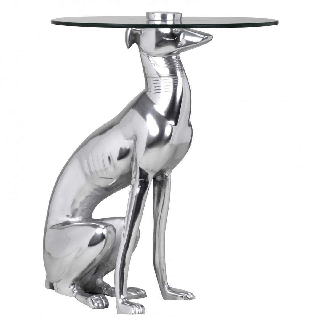 Resident Design Skulptur Dekoration Sidebord Figur HUND Aluminium Farve Sølv NY - Lammeuld.dk