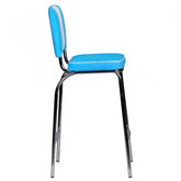 American Diner barstol i blå og hvid set fra siden