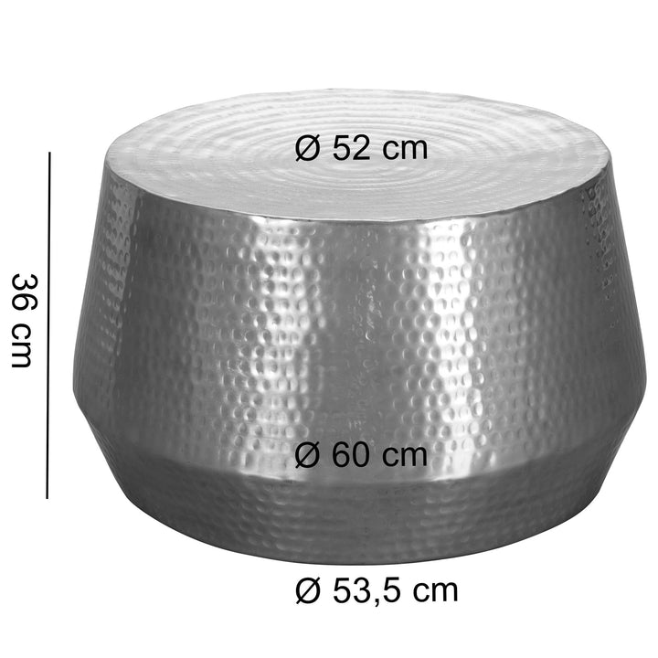 Rundt sølv sofabord 60 cm - Lammeuld.dk