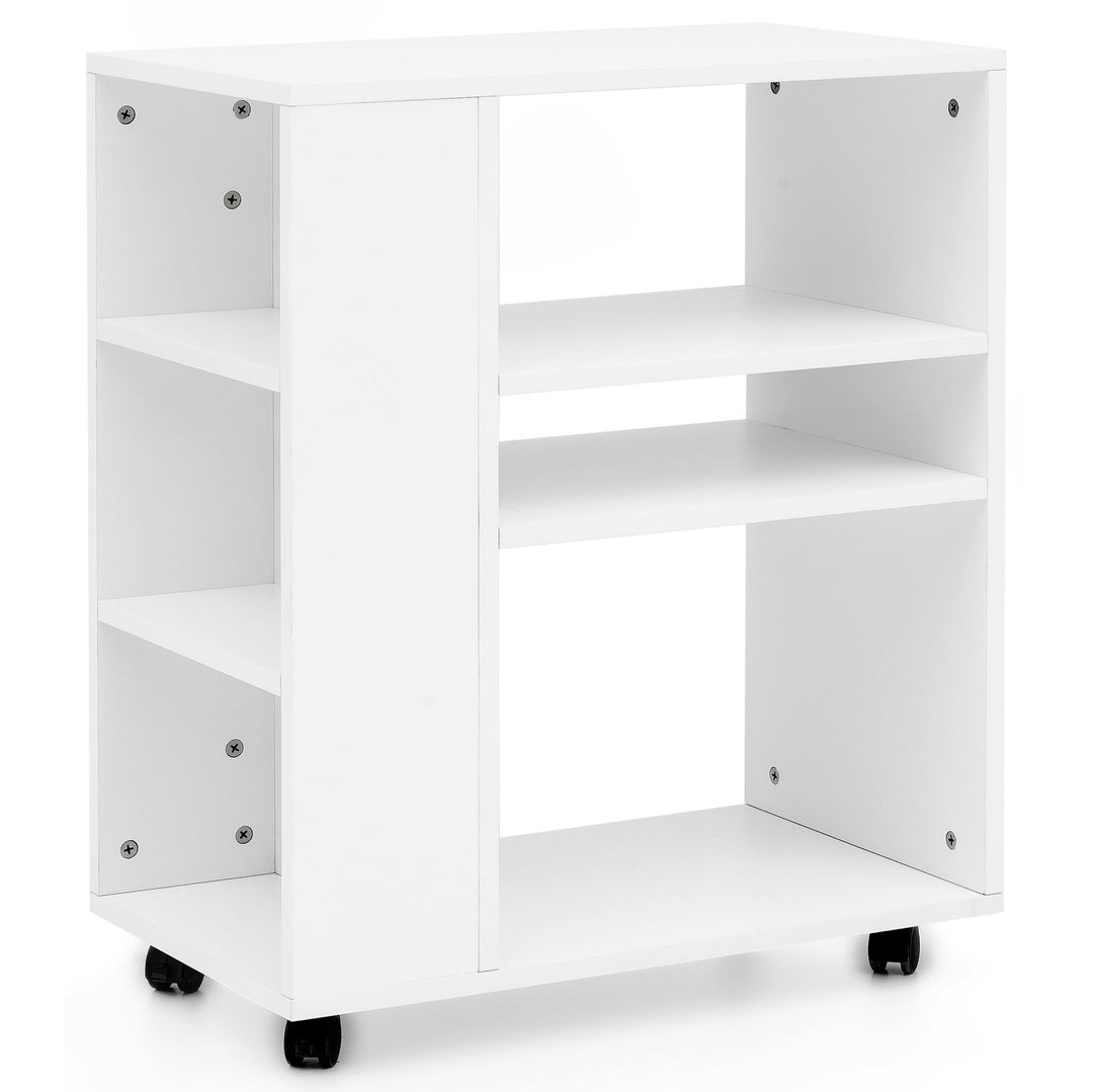 Hvidt sidebord Trolley med hjul 60x75x35 cm - Lammeuld.dk