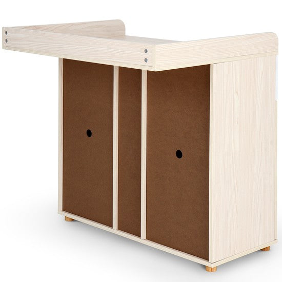 Puslebord med 2 store skuffer og 5 rum, 90x69x92 cm