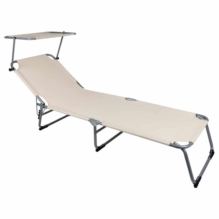 Sun Lounger Hawaii beige aluminium med baldakin