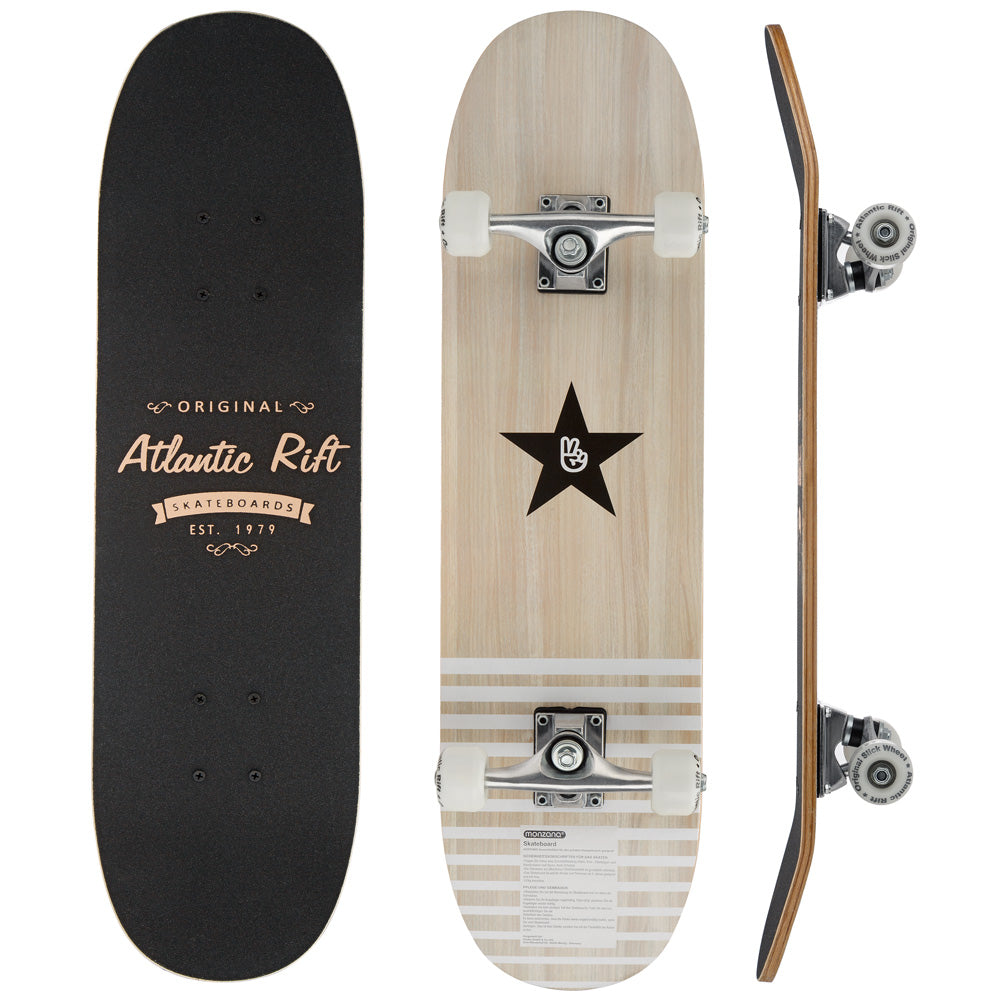 Skateboard beige ahorn træ abec 9 bold bærer stjerne