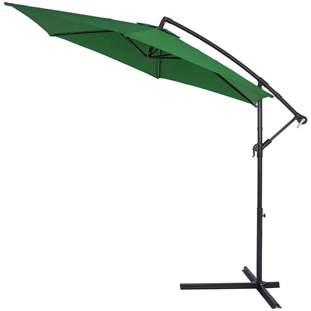 Cantilever Parasol Green 3M Crank & Tilt