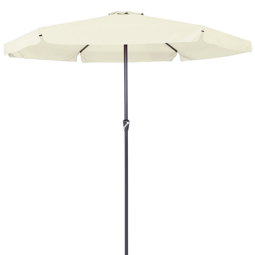 Parasol 3,3 m beige med krumtaphåndtag UV-beskyttelse 50+