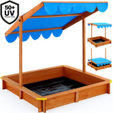 Sand pit med låg deluxe 120x120cm