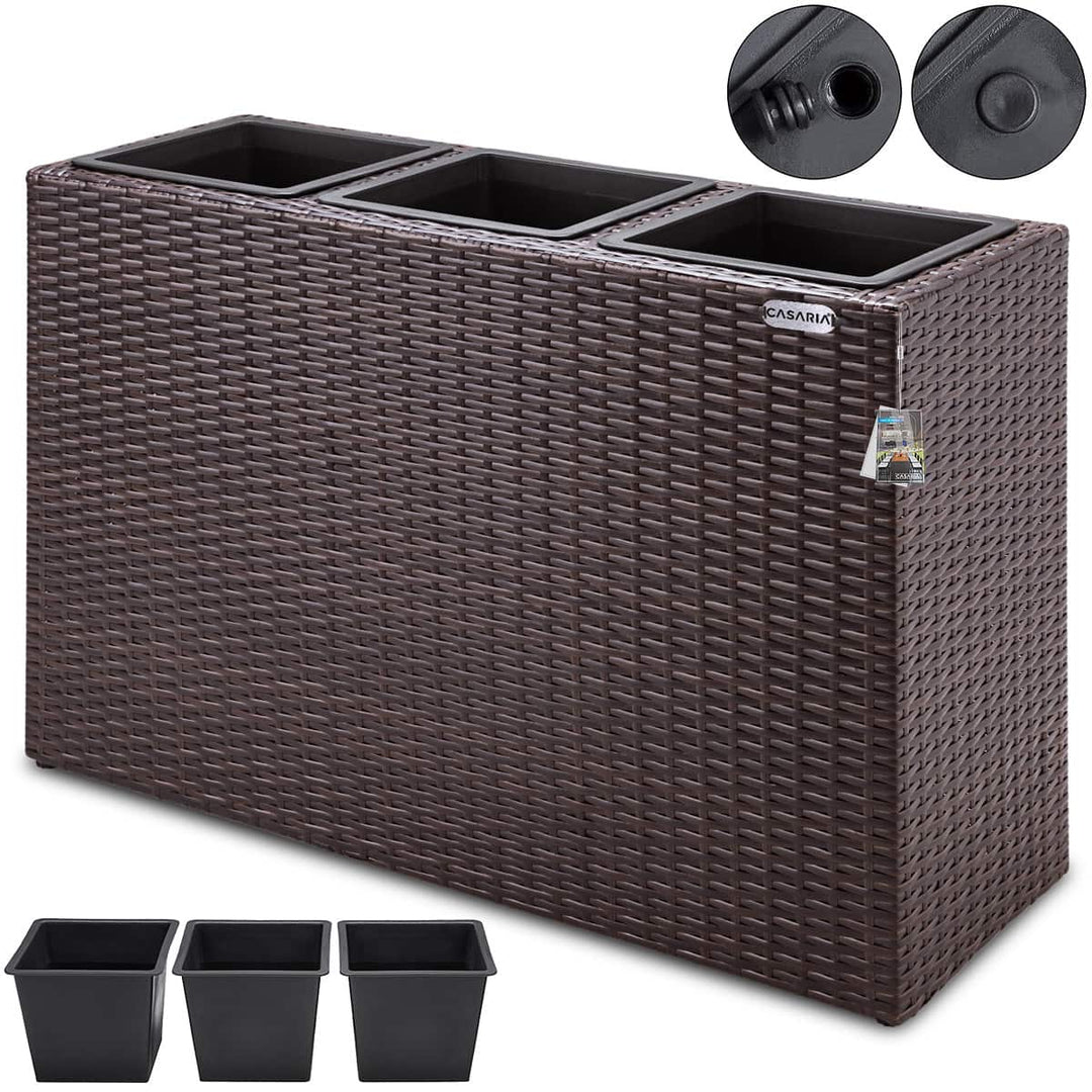 Rattan Planter Brown 83x30.5x60cm