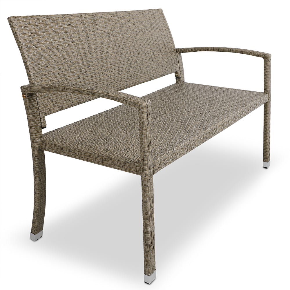 Rattan Garden Bench Cream 4x1.8x3ft