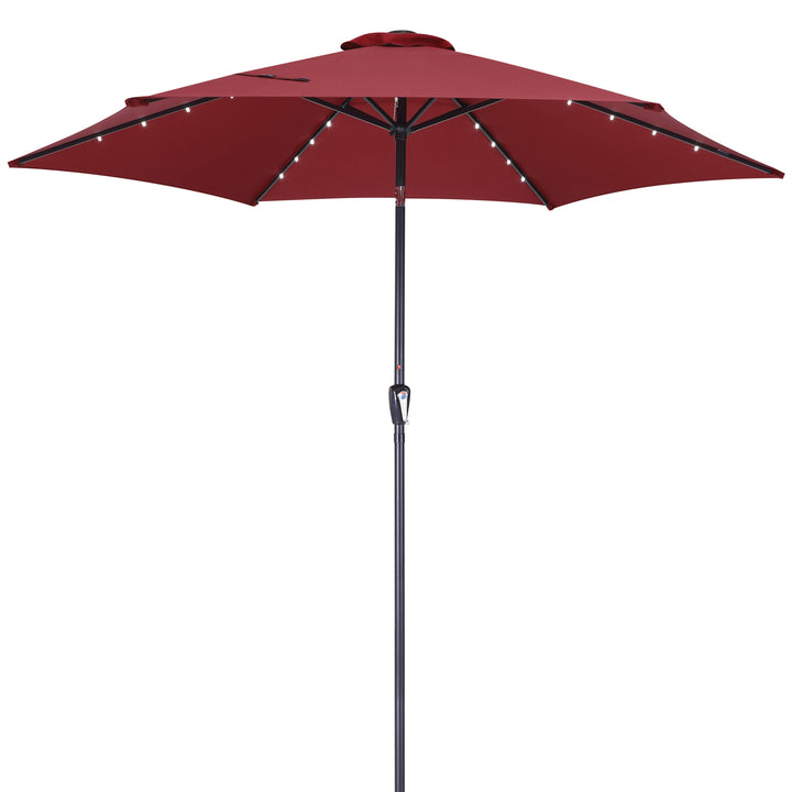 LED Solar Parasol Florida Red 300 cm