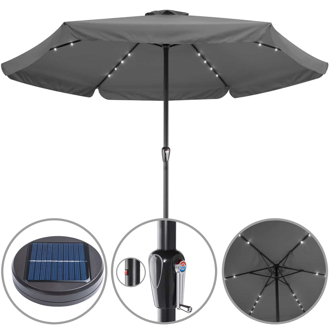 LED Solar Parasol Athen Anthracite 330 cm