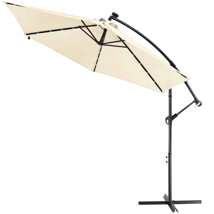 Solar Cantilever Parasol Haiti Cream 3.3m Crank & Tilt