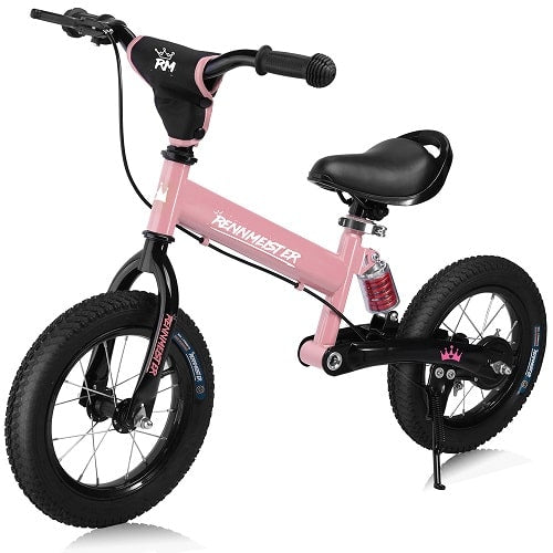 Balance Bike Rennmeister 12 Pink med sidestand