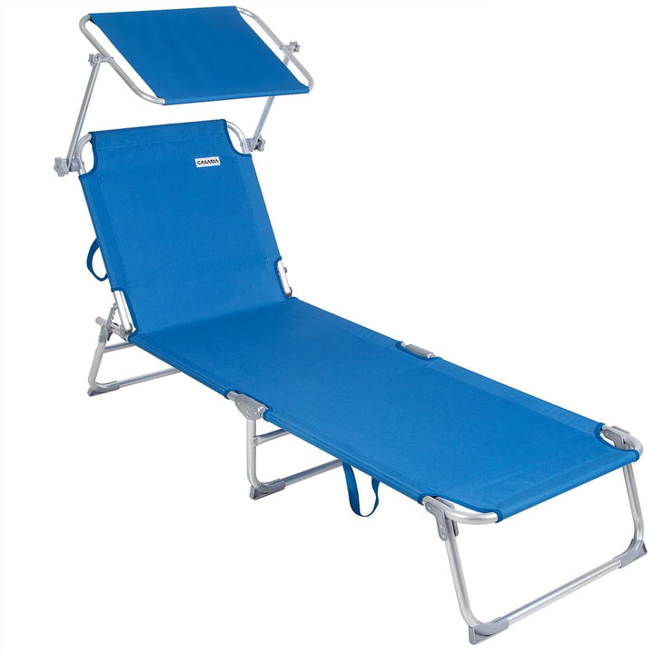 Sun Lounger Ibiza Blue Aluminium med solskygge