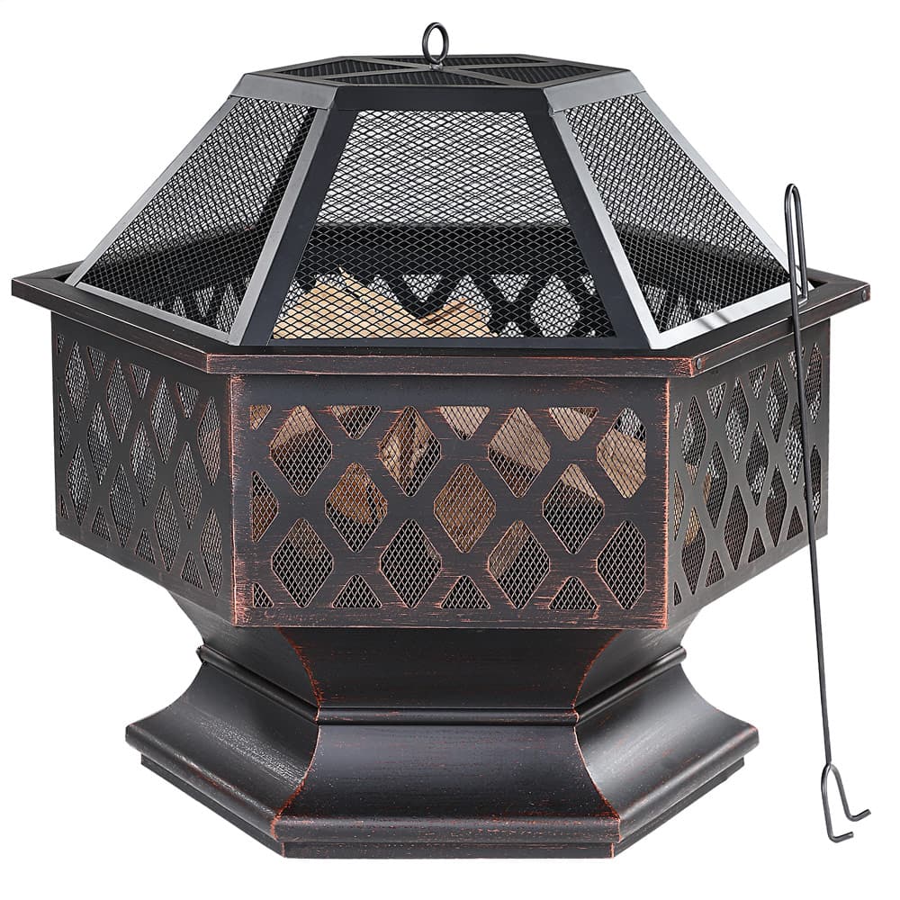 Fire Pit Steel Hexagonal 70 cm