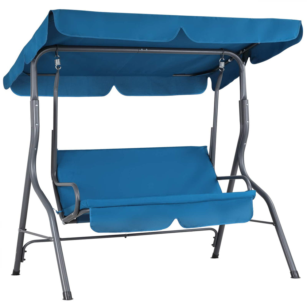 Garden Swing Bench Blue med baldakin