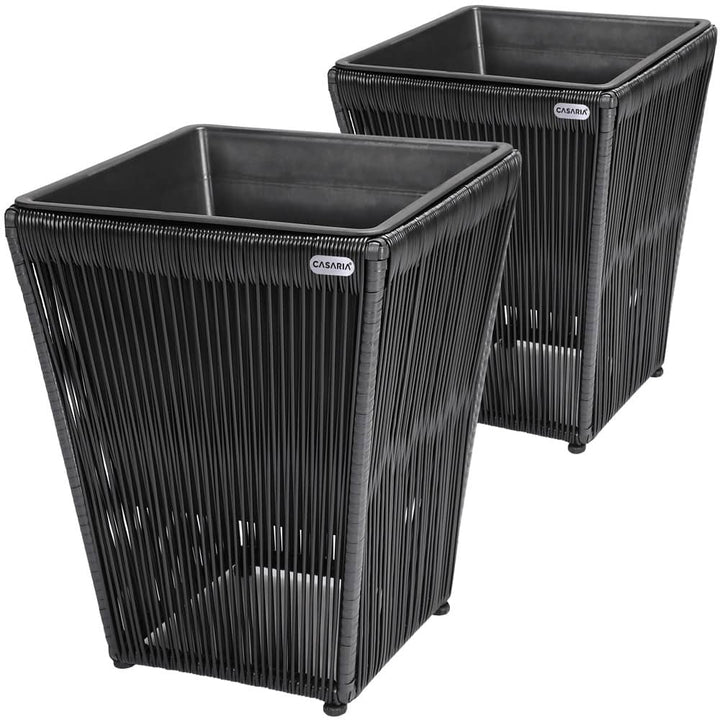 PLANTER ACAPULCO 2PCS Sæt sort 36x36x40cm