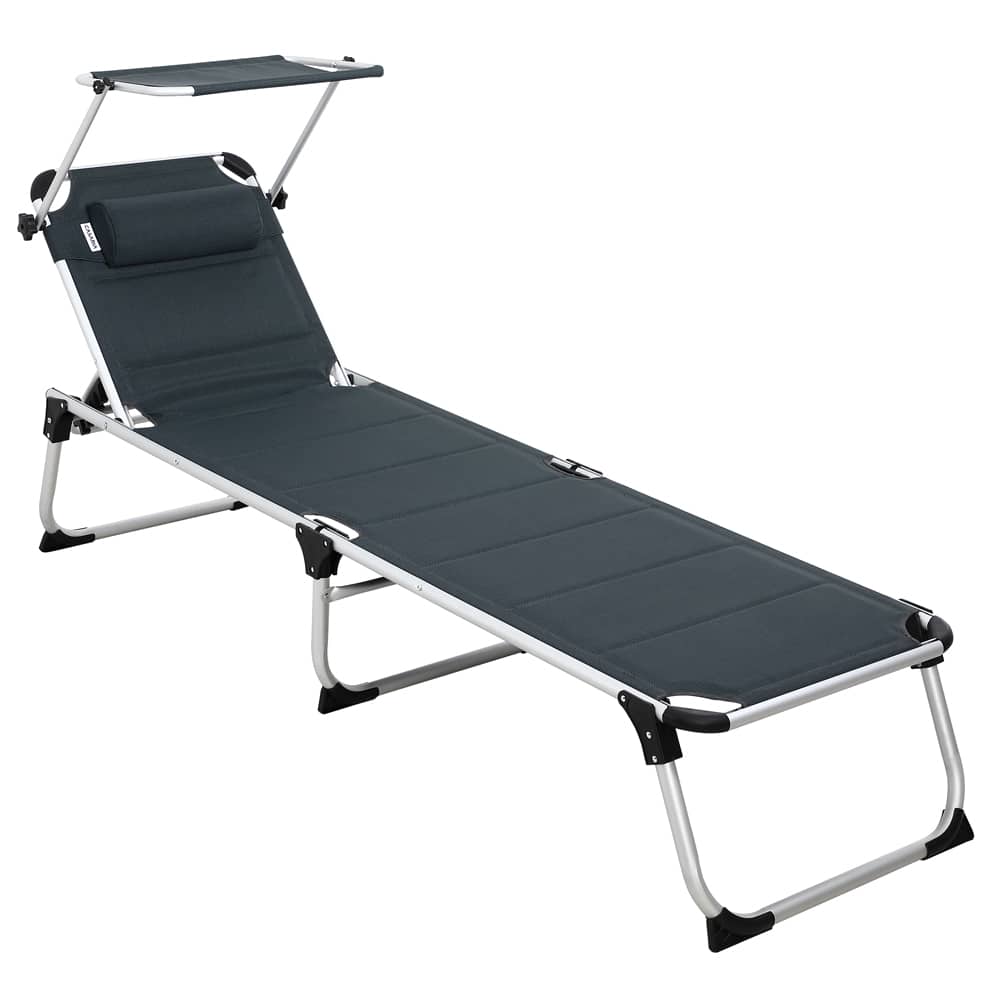 Sun Lounger Bari Gray 210x60x81cm