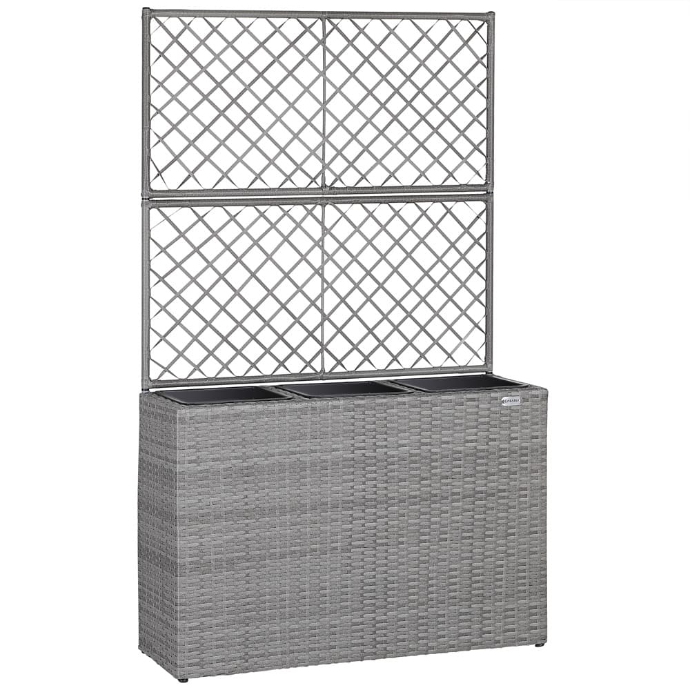 Rattan Trellis Planter Gray 83x30.5x146cm