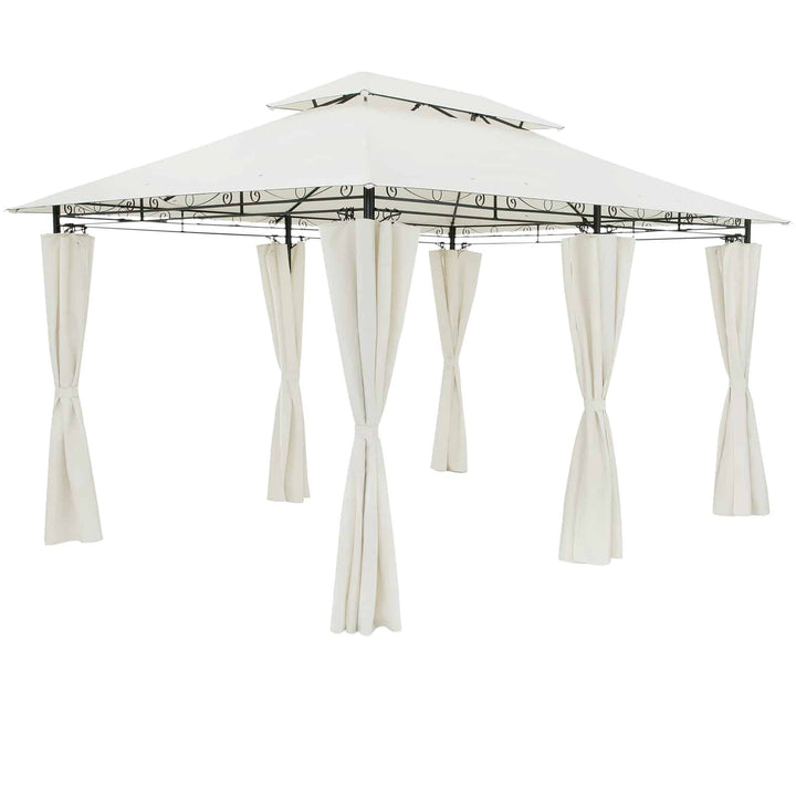 Metal Gazebo Topas Cream 3x4m med sidepaneler