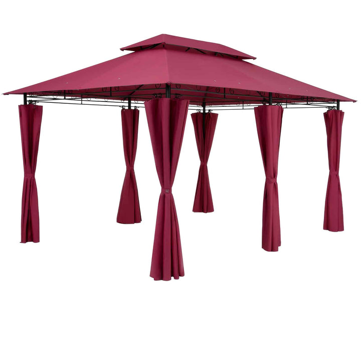 Metal Gazebo Topas Red 3x4m med sidepaneler