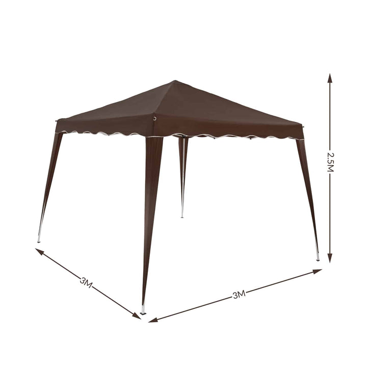 Pop Up Gazebo mørkebrun 3x3m