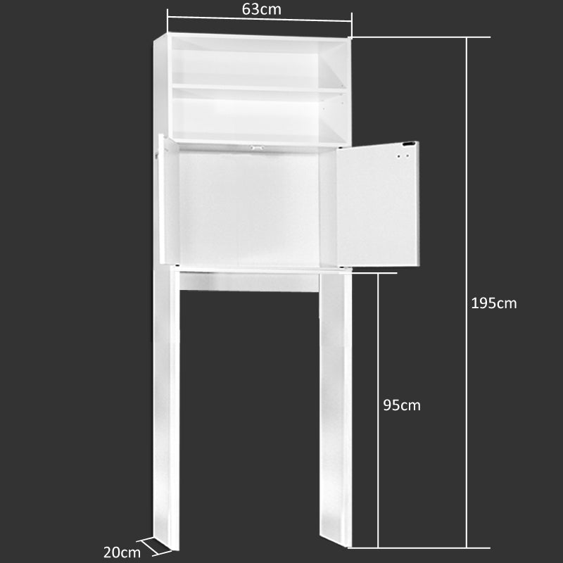 Vaskemaskinsskab Hvid 195x63x20cm