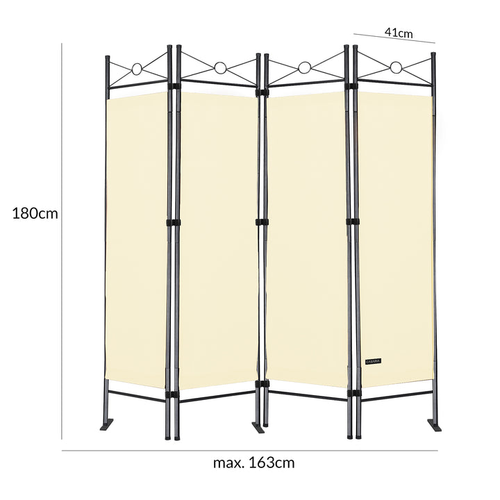 Room Devider Lucca Cream 4 Panels