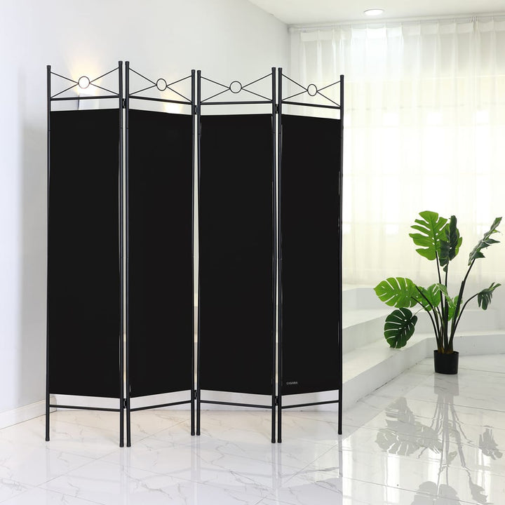 Room Devider Lucca Black 4 Panels