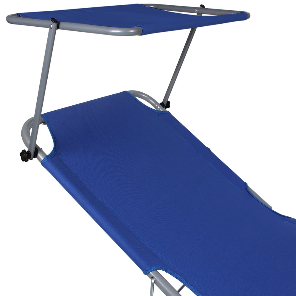 Sun Lounger Hawaii Blue Aluminium med baldakin