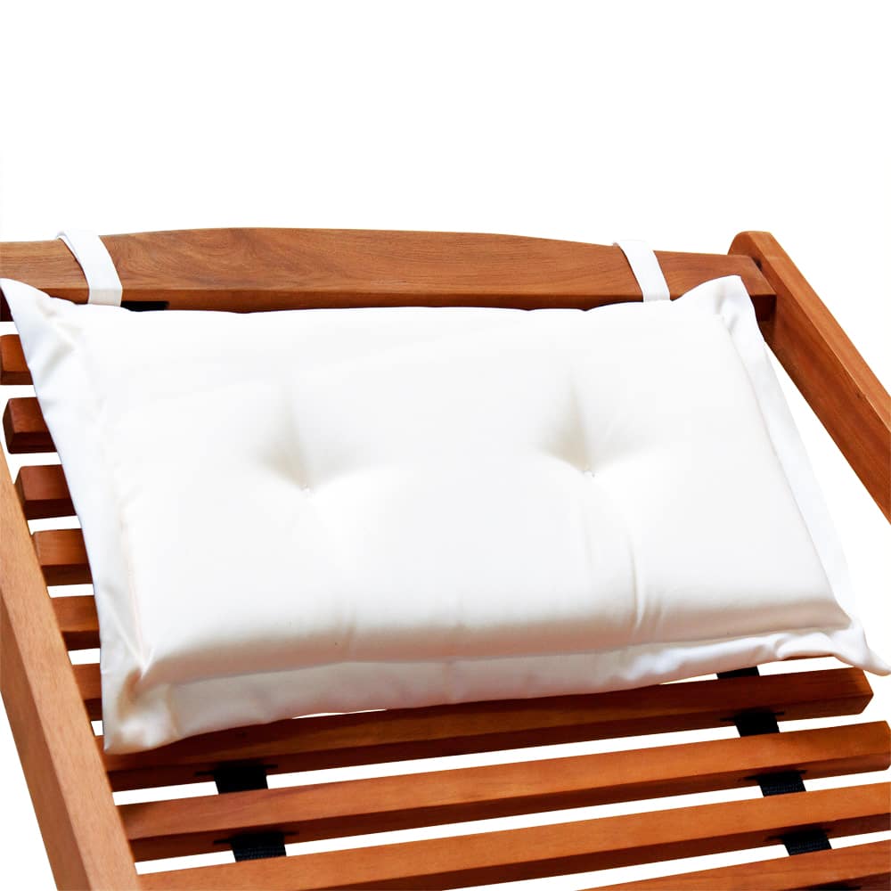 Sun Lounger Acacia Wood Incl. Pude