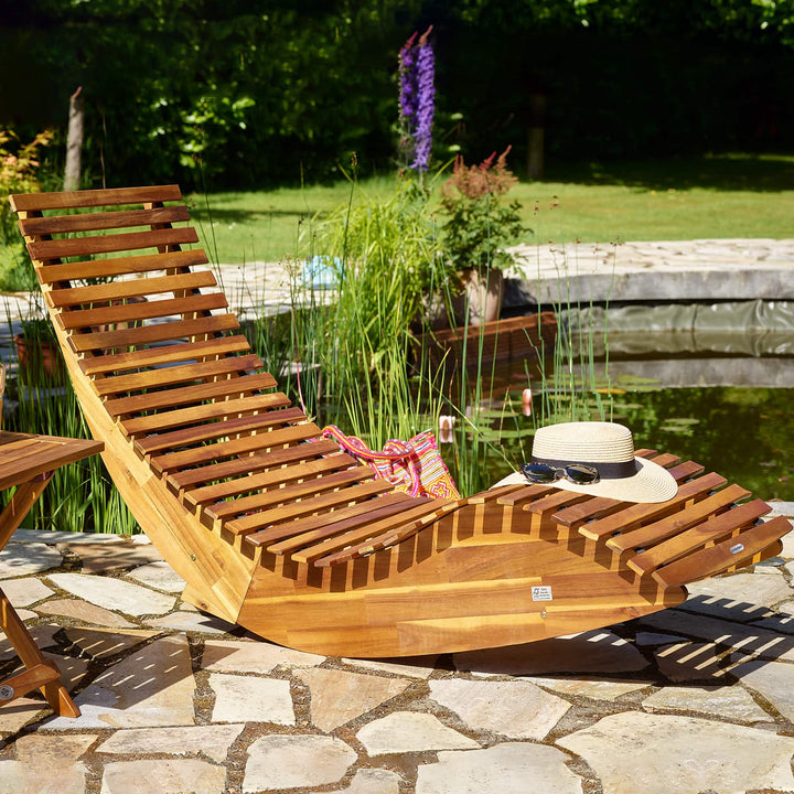 Rocking Sun Lounger Acacia Wood FSC®-certificeret