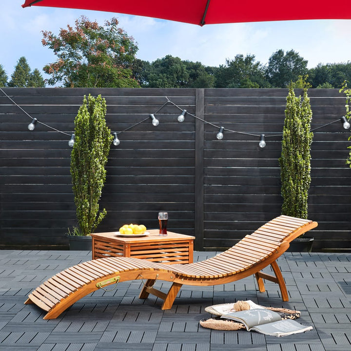 Sun Lounger Acacia Wood FSC®-certificeret sammenfoldelig