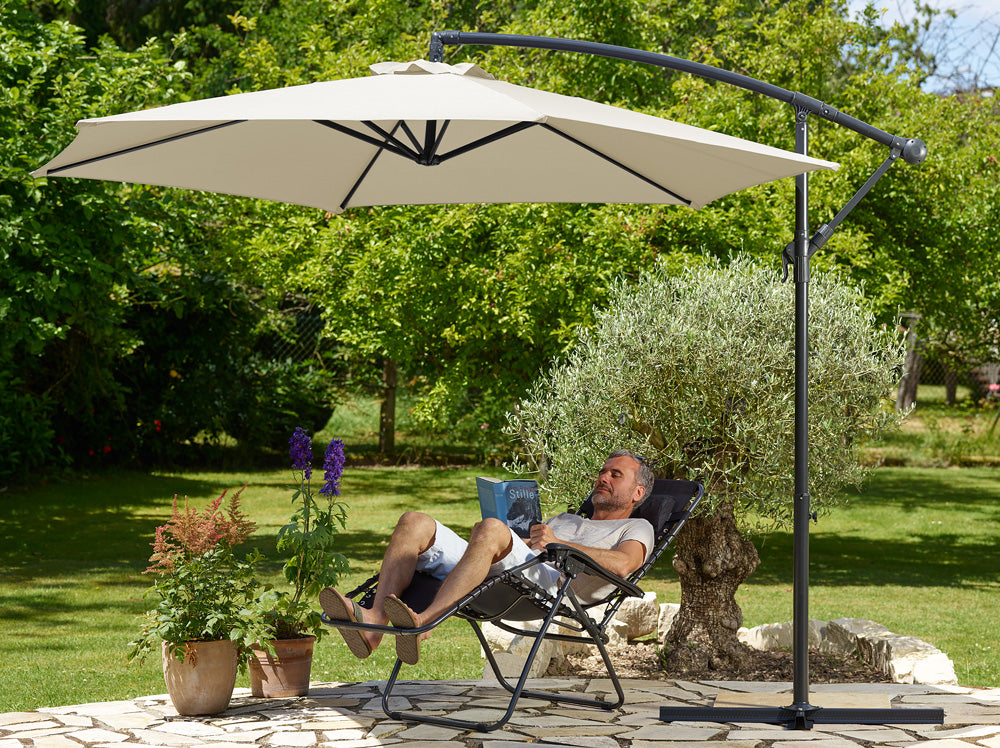 Cantilever Parasol Cream 3,3 m Crank & Tilt UV Protection 40+