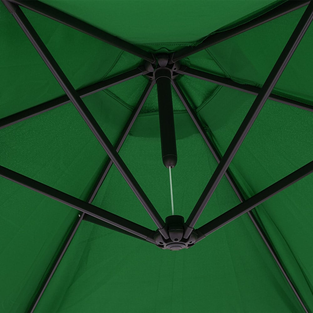 Cantilever Parasol Green 3M Crank & Tilt