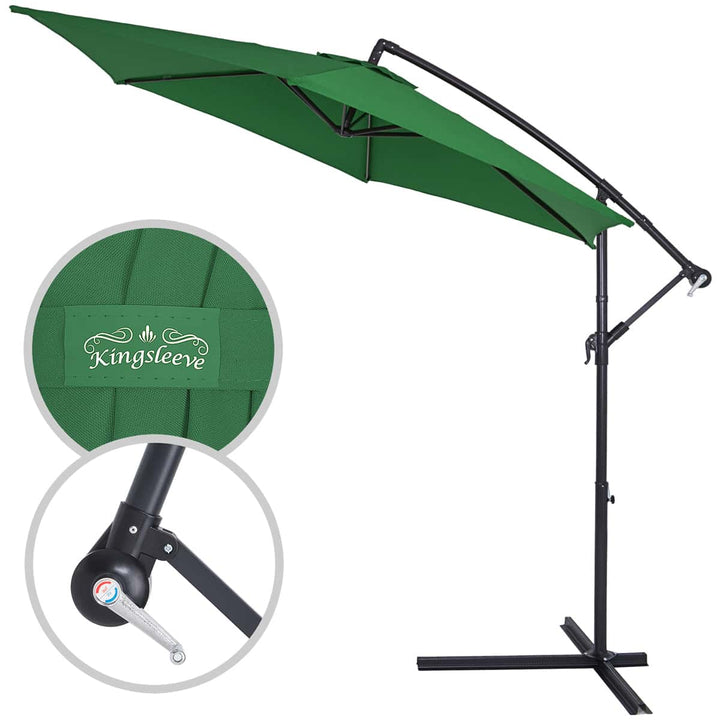 Cantilever Parasol Green 3M Crank & Tilt