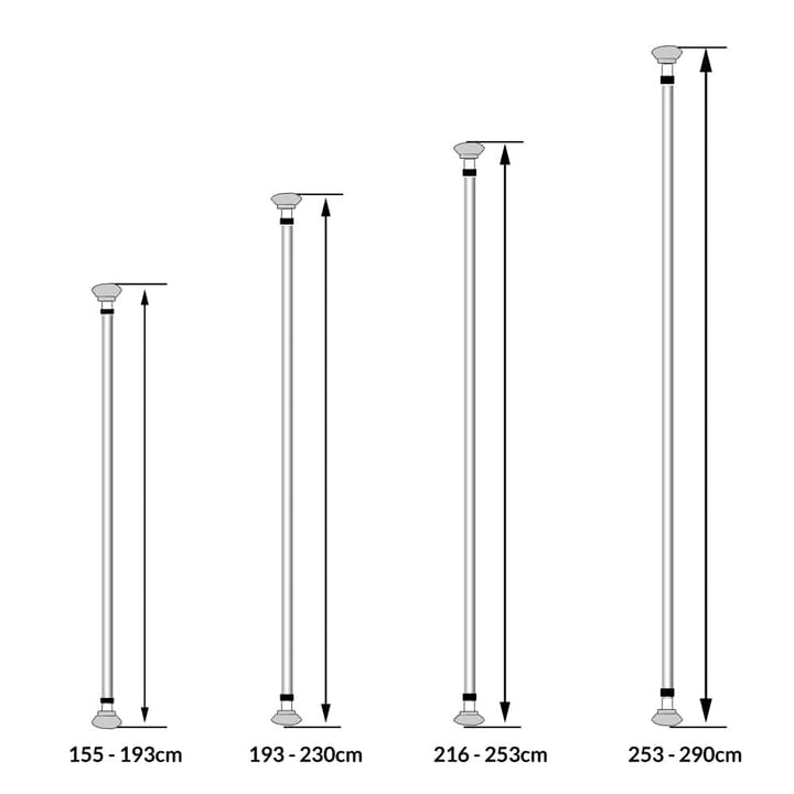 Teleskop brusehylde 155-230 cm